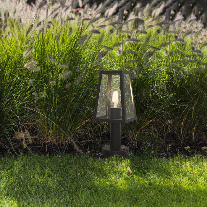 Lutec 7290901012 FIA IP54 E27 Outdoor Pedestal Light - Matt Black (Lamp Not Included)