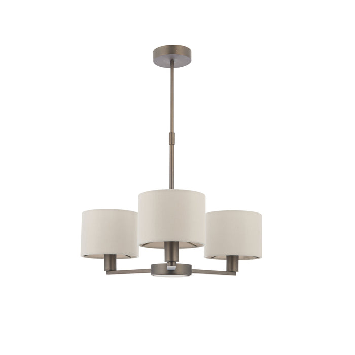 Endon 73016 Daley 3lt Pendant Dark antique bronze plate & marble fabric 3 x 40W E14 candle (Required) - westbasedirect.com