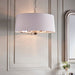 Endon 73021 Harvey 3lt Pendant Bright nickel plate & vintage white fabric 3 x 40W E14 candle (Required) - westbasedirect.com