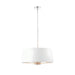 Endon 73021 Harvey 3lt Pendant Bright nickel plate & vintage white fabric 3 x 40W E14 candle (Required) - westbasedirect.com
