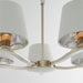 Endon 73022 Harvey 5lt Pendant Bright nickel plate & vintage white fabric 5 x 40W E14 candle (Required) - westbasedirect.com