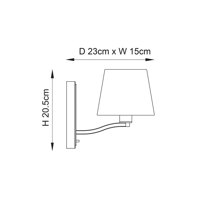 Endon 73026 Harvey 1lt Wall Bright nickel plate & vintage white fabric 40W E14 golf (Required) - westbasedirect.com