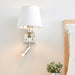 Endon 73027 Harvey 2lt Wall Bright nickel plate & vintage white fabric 40W E14 golf & 4W LED (SMD 3535) Warm White (Required) - westbasedirect.com