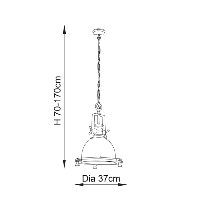 Endon 73103 Fenton 1lt Pendant Bright nickel plate & sandblasted glass 40W E27 GLS (Required) - westbasedirect.com