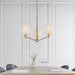 Endon 73411 Ortona 3lt Pendant Matt antique brass plate & vintage white fabric 3 x 40W E14 candle (Required) - westbasedirect.com