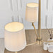 Endon 73411 Ortona 3lt Pendant Matt antique brass plate & vintage white fabric 3 x 40W E14 candle (Required) - westbasedirect.com