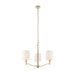 Endon 73411 Ortona 3lt Pendant Matt antique brass plate & vintage white fabric 3 x 40W E14 candle (Required) - westbasedirect.com