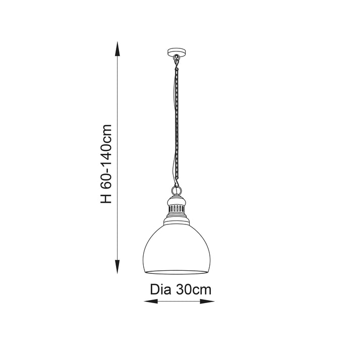 Endon 73569 Darna 1lt Pendant Bright nickel plate & mercury glass 15W LED E27 (Required) - westbasedirect.com