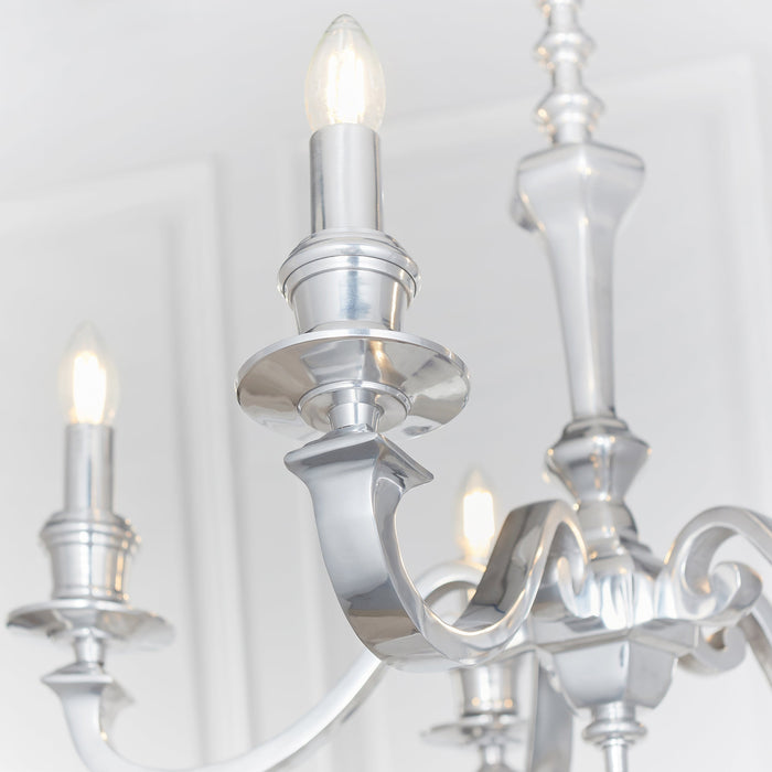 Endon 73598 Finsbury 5lt Pendant Polished aluminium 5 x 60W E14 candle (Required) - westbasedirect.com