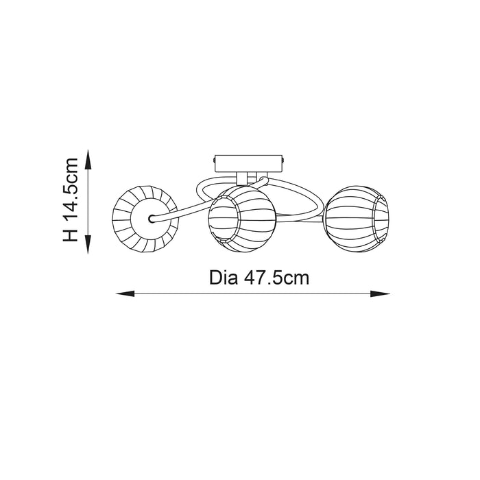 Endon 73642 Aerith 3lt Semi flush Chrome plate & smoked mirror glass 3 x 28W G9 clear capsule (Required) - westbasedirect.com