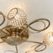 Endon 73757 Aherne 5lt Semi flush Antique brass plate with clear glass & antique brass wire 5 x 33W G9 clear capsule (Required) - westbasedirect.com