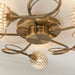 Endon 73757 Aherne 5lt Semi flush Antique brass plate with clear glass & antique brass wire 5 x 33W G9 clear capsule (Required) - westbasedirect.com