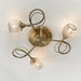 Endon 73758 Aherne 3lt Semi flush Antique brass plate with clear glass & antique brass wire 3 x 33W G9 clear capsule (Required) - westbasedirect.com