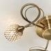 Endon 73758 Aherne 3lt Semi flush Antique brass plate with clear glass & antique brass wire 3 x 33W G9 clear capsule (Required) - westbasedirect.com