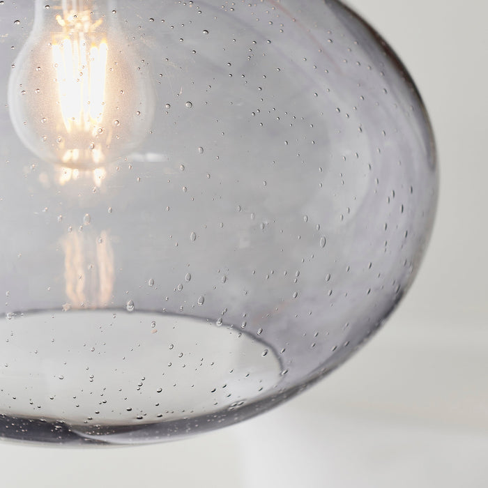 Endon 73976 Dimitri 1lt Pendant easyfit Grey glass with bubbles 40W E27 or B22 GLS (Required) - westbasedirect.com