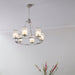 Endon 74128 Easton 6lt Pendant Bright nickel plate & ribbed bubble glass 6 x 40W E14 candle (Required) - westbasedirect.com