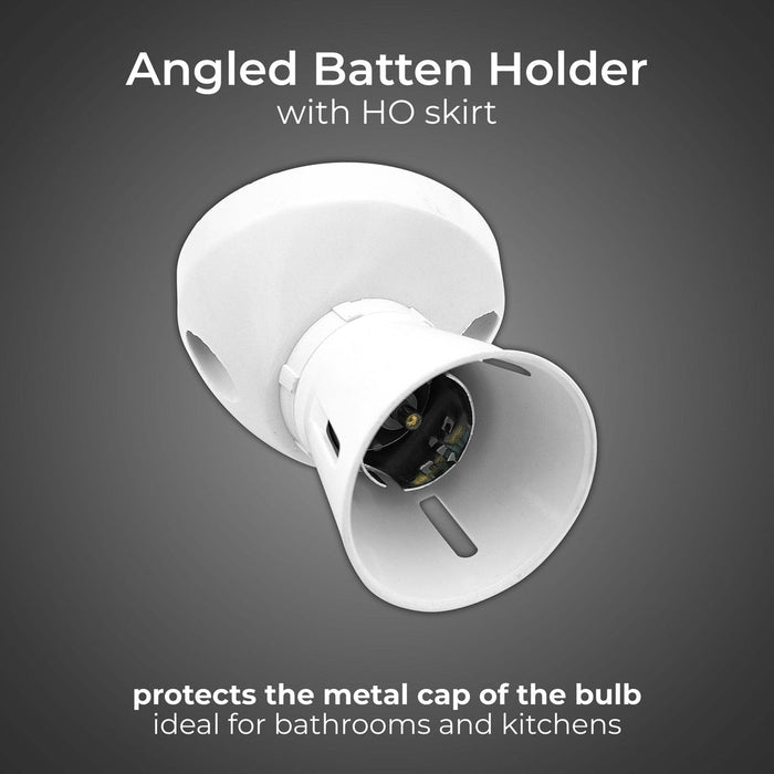 BG 747 Angled Batten Holder 3 Terminal + HO Skirt