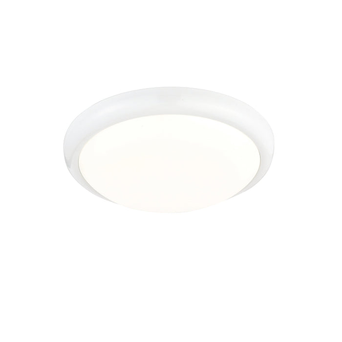 Saxby 74767 Montana 330mm round flush 15W Gloss white paint & opal polypropylene 15W LED module (SMD 2835) CCT - westbasedirect.com