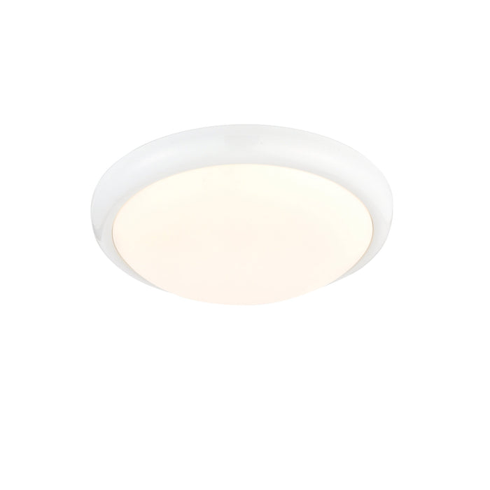 Saxby 74767 Montana 330mm round flush 15W Gloss white paint & opal polypropylene 15W LED module (SMD 2835) CCT - westbasedirect.com