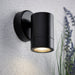 Saxby 75434 Palin 1lt wall IP44 7W Matt black paint & clear glass 7W LED GU10 (Required) - westbasedirect.com