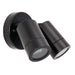 Saxby 75437 Palin 2lt spot wall IP44 7W Matt black paint & clear glass 2 x 7W LED GU10 (Required) - westbasedirect.com