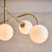 Endon 75939 Otto 5lt Semi flush Satin brass plate & opal glass 5 x 3W LED G9 (Required) - westbasedirect.com