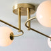 Endon 75959 Otto 4lt Semi flush Satin brass plate & opal glass 4 x 3W LED G9 (Required) - westbasedirect.com