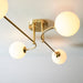 Endon 75959 Otto 4lt Semi flush Satin brass plate & opal glass 4 x 3W LED G9 (Required) - westbasedirect.com