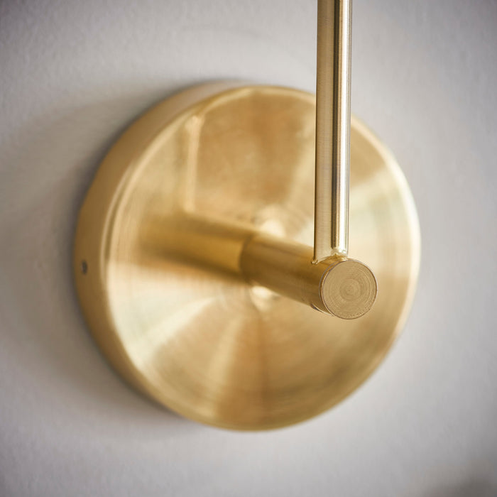 Endon 75960 Otto 1lt Wall Satin brass plate & opal glass 3W LED G9 (Required) - westbasedirect.com