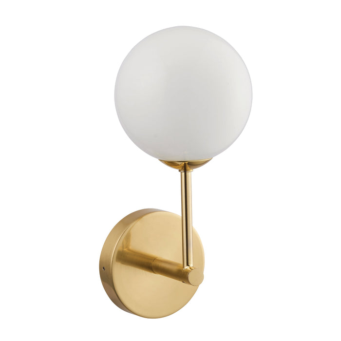 Endon 75960 Otto 1lt Wall Satin brass plate & opal glass 3W LED G9 (Required) - westbasedirect.com