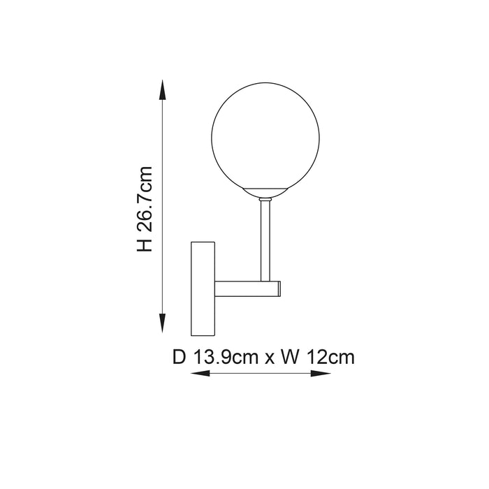 Endon 75960 Otto 1lt Wall Satin brass plate & opal glass 3W LED G9 (Required) - westbasedirect.com