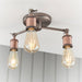 Endon 76124 Hal 3lt Semi flush Aged pewter & aged copper plate 3 x 40W E27 GLS (Required) - westbasedirect.com