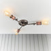 Endon 76124 Hal 3lt Semi flush Aged pewter & aged copper plate 3 x 40W E27 GLS (Required) - westbasedirect.com