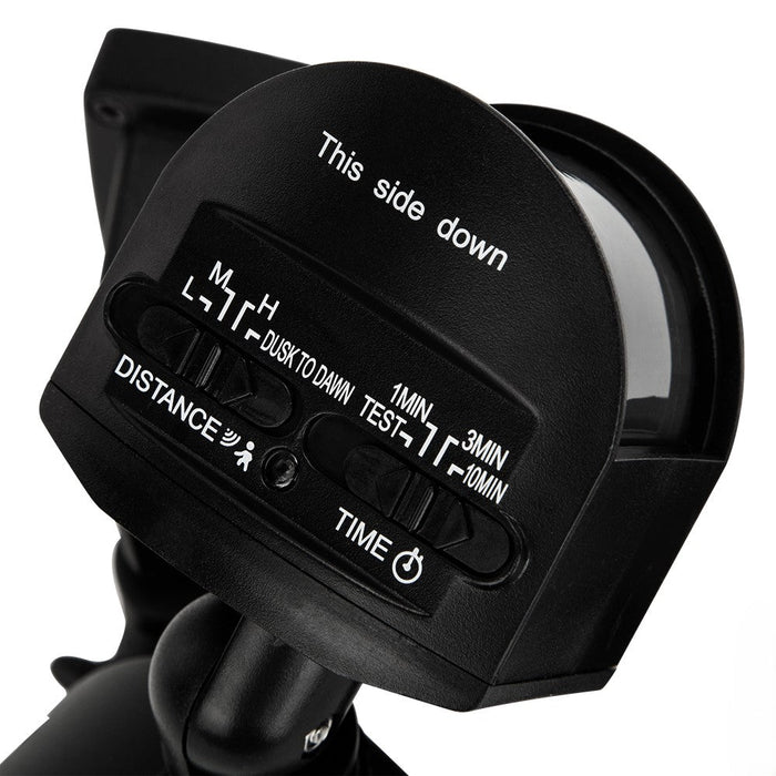 Lutec 7622222012 SHRIMP 20W IP54 LED Twin Head Floodlight with PIR 4000K - Black
