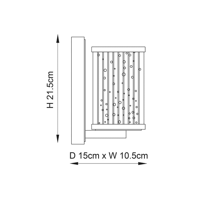 Endon 76259 Easton 1lt Wall Bright nickel plate & ribbed bubble glass 6W LED E14 (Required) - westbasedirect.com