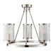 Endon 76261 Easton 3lt Semi flush Bright nickel plate & ribbed bubble glass 3 x 40W E14 candle (Required) - westbasedirect.com