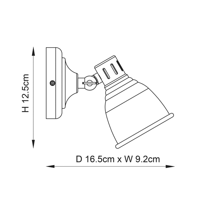 Endon 76277 Westbury 1lt Spot Antique brass plate 4.6W LED GU10 Warm White (Required) - westbasedirect.com