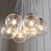 Endon 76292 Harbour 7lt Pendant Chrome plate & clear glass with bubbles 7 x 40W E14 golf (Required) - westbasedirect.com