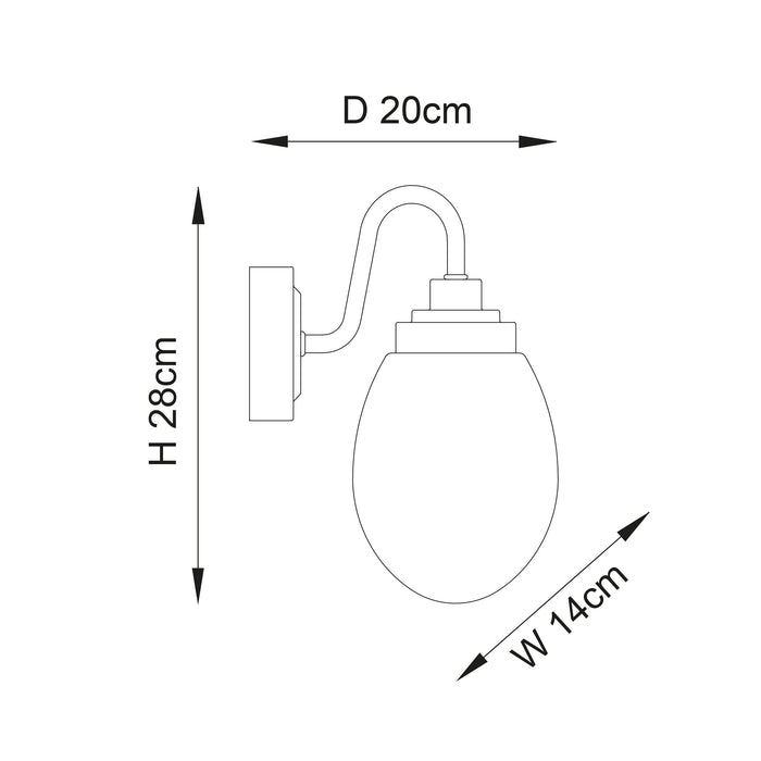 Endon 76304 Hampton 1lt Wall Clear glass & chrome plate 4W LED E14 (Required) - westbasedirect.com