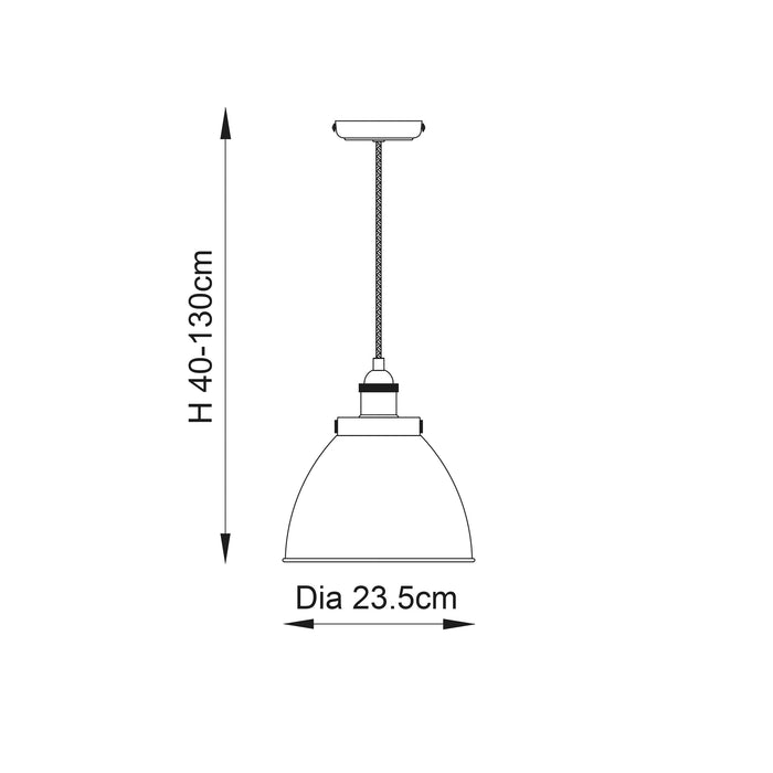 Endon 76328 Franklin 1lt Pendant Taupe & antique brass plate 40W E27 GLS (Required) - westbasedirect.com