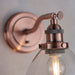 Endon 76334 Hansen 1lt Wall Aged copper plate & clear glass 40W E14 golf (Required) - westbasedirect.com