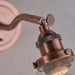 Endon 76334 Hansen 1lt Wall Aged copper plate & clear glass 40W E14 golf (Required) - westbasedirect.com