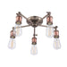 Endon 76336 Hal 5lt Semi flush Aged pewter & aged copper plate 5 x 40W E27 GLS (Required) - westbasedirect.com