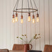 Endon 76337 Hal 6lt Pendant Aged pewter & aged copper plate 6 x 40W E27 GLS (Required) - westbasedirect.com