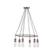 Endon 76337 Hal 6lt Pendant Aged pewter & aged copper plate 6 x 40W E27 GLS (Required) - westbasedirect.com