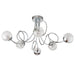 Endon 76349 Auria 6lt Semi flush Chrome plate & clear glass with chrome beaded wire 6 x 3W LED G9 (Required) - westbasedirect.com