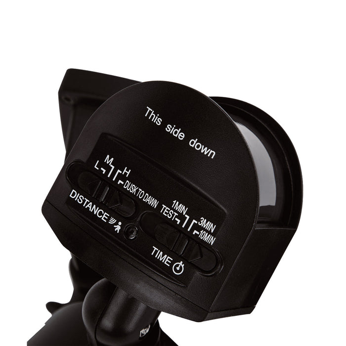 Lutec 7635432330 CHIMERA 21W IP54 LED Twin Head Floodlight with PIR 5000K - Black