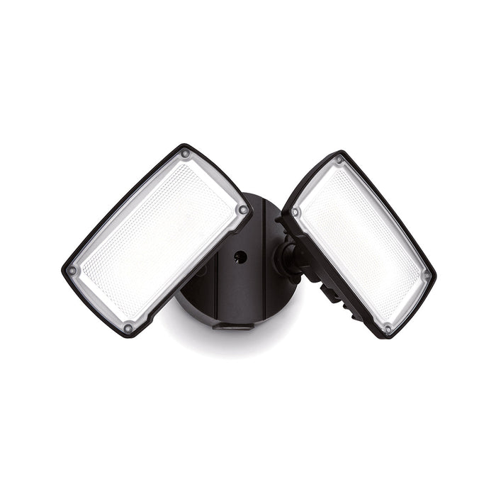Lutec 7635434330 CHIMERA 21W IP54 LED Twin Head Floodlight 5000K - Black