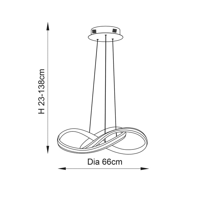 Endon 76394 Aria 1lt Pendant Chrome plate & white silicone 40.5W LED tape module (SMD 2835) Warm White - westbasedirect.com