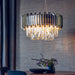 Endon 76430 Valetta 6lt Pendant Clear crystal & polished stainless steel 6 x 40W E14 candle (Required) - westbasedirect.com